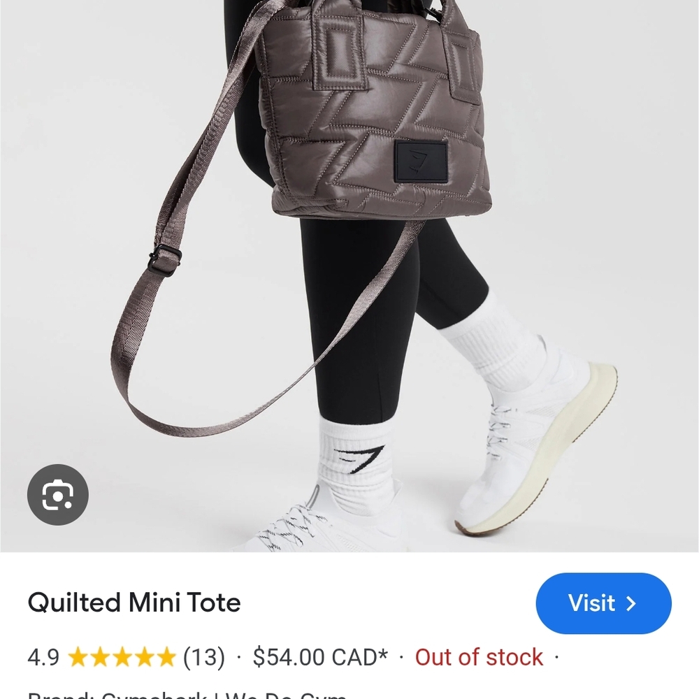 Gymshark Quilted Mini Tote - Cool Brown